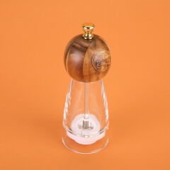 Akrilik Tuz Karabiber Öğütücü - Açık Kahverengi - 20 cm