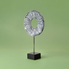Deco Halka Dekor - Gümüş / Siyah - 35 cm