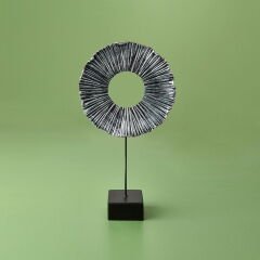 Deco Halka Dekor - Gümüş / Siyah - 35 cm