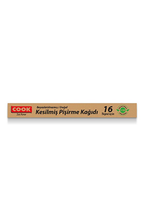 Cook Kesilmiş Pişirme Kağıdı Doğal 16'lı