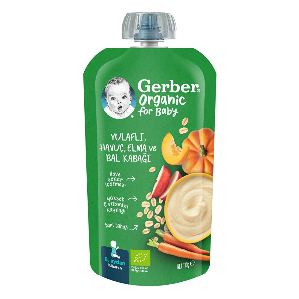 Organik Yulaflı Elma, Havuç ve Balkabaklı Püre 110 gr 1 Adet