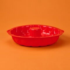 Klasik Silikon Büyük Kek Kalıbı - Kırmızı - 35 cm