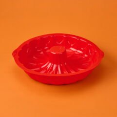 Klasik Silikon Büyük Kek Kalıbı - Kırmızı - 35 cm