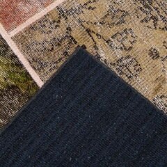 Kadife Patchwork Halı - Toprak - 80x150 cm