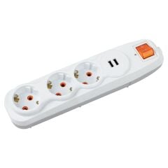 Nilson Üçlü Grup Priz Akım Korumalı 2'li Usb'li 1,5 Mt