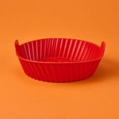 Silikon Yuvarlak Airfryer Kalıbı - Kırmızı