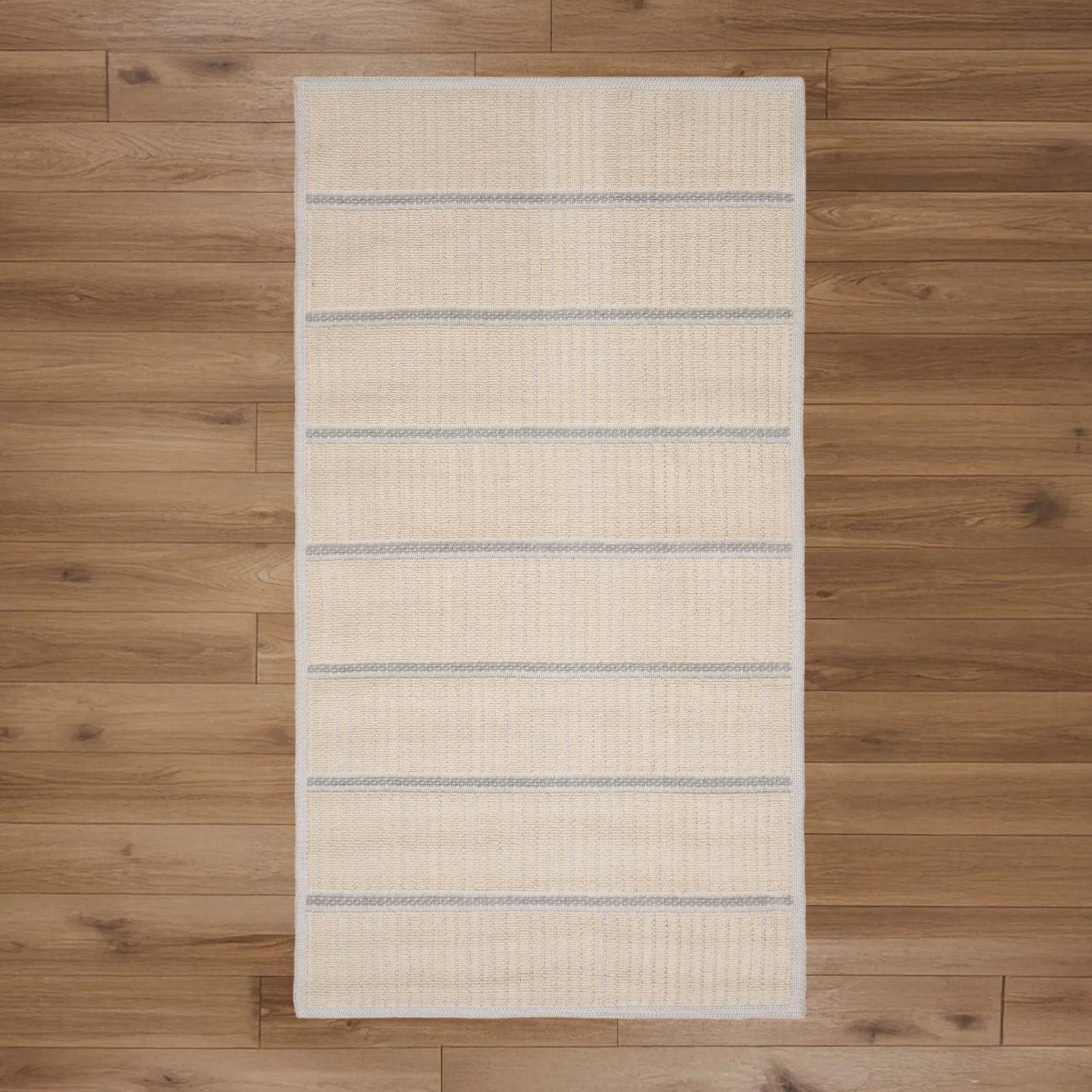 Soft Garis Dekoratif Halı - Ekru - 80x150 cm