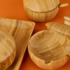 Bambu Baharatlık Seti - Açık Kahverengi