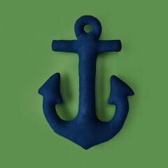 Soft Çapa Figürlü Yastık - Lacivert - 28x40 cm