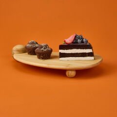 Bambu Oval Sunumluk - Açık Kahverengi - 33 cm