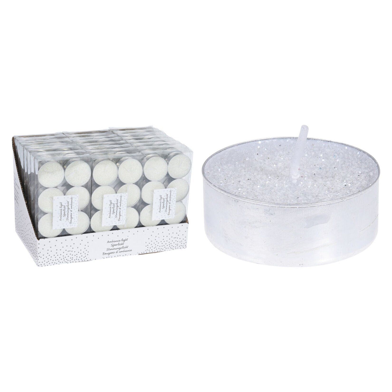 Koopman Gri Simli Tealight Seti