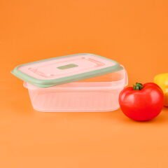 Plastik Saklama Kabı - Şeffaf / Yeşil - 1 lt