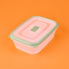 Plastik Saklama Kabı - Şeffaf / Yeşil - 1 lt