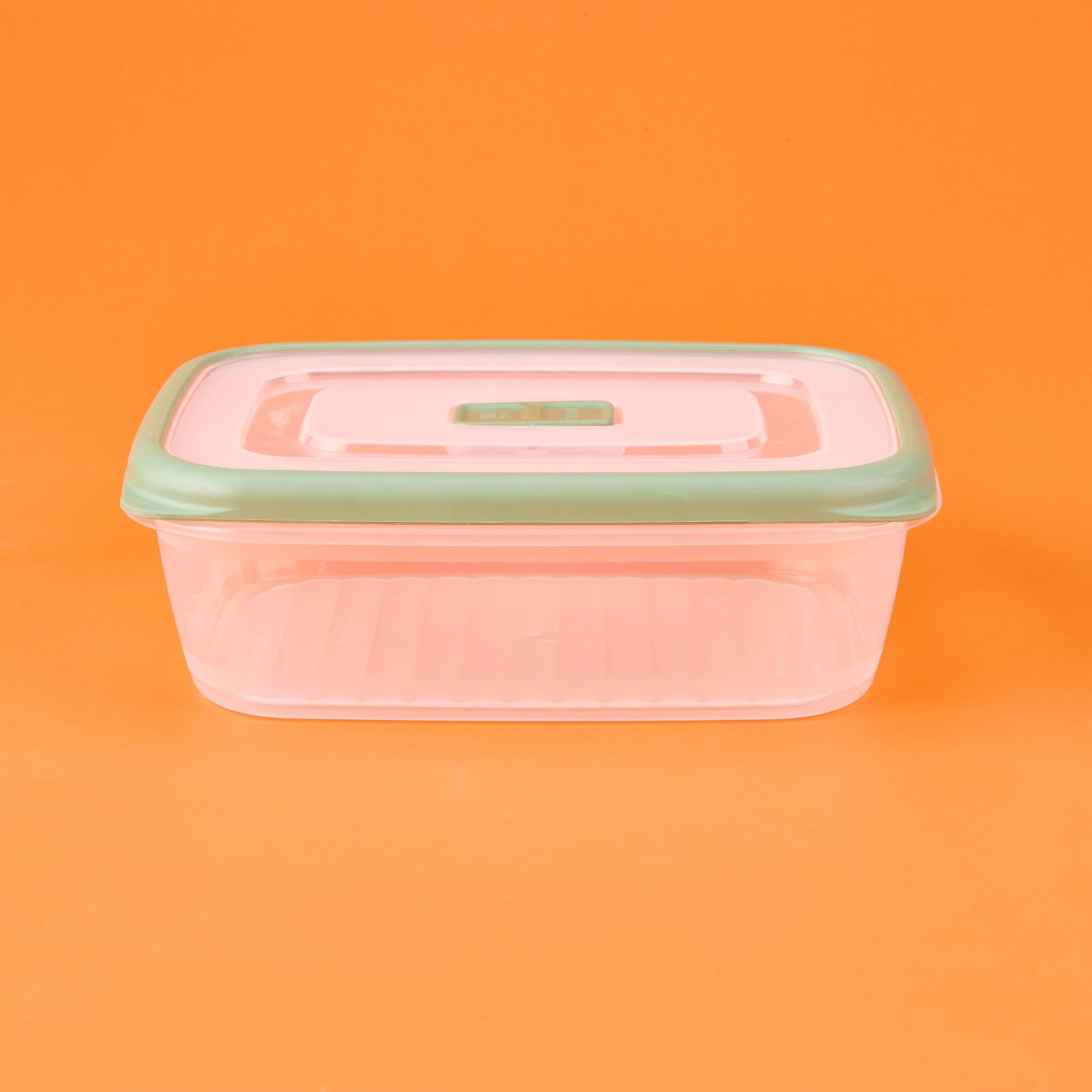 Plastik Saklama Kabı - Şeffaf / Yeşil - 1 lt