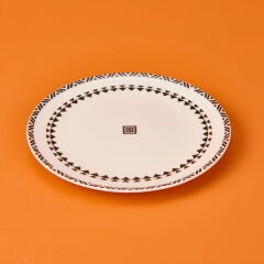Kitchen Ethnic Pasta Tabağı - Siyah / Beyaz - 19 cm