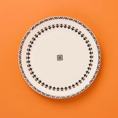 Kitchen Ethnic Pasta Tabağı - Siyah / Beyaz - 19 cm