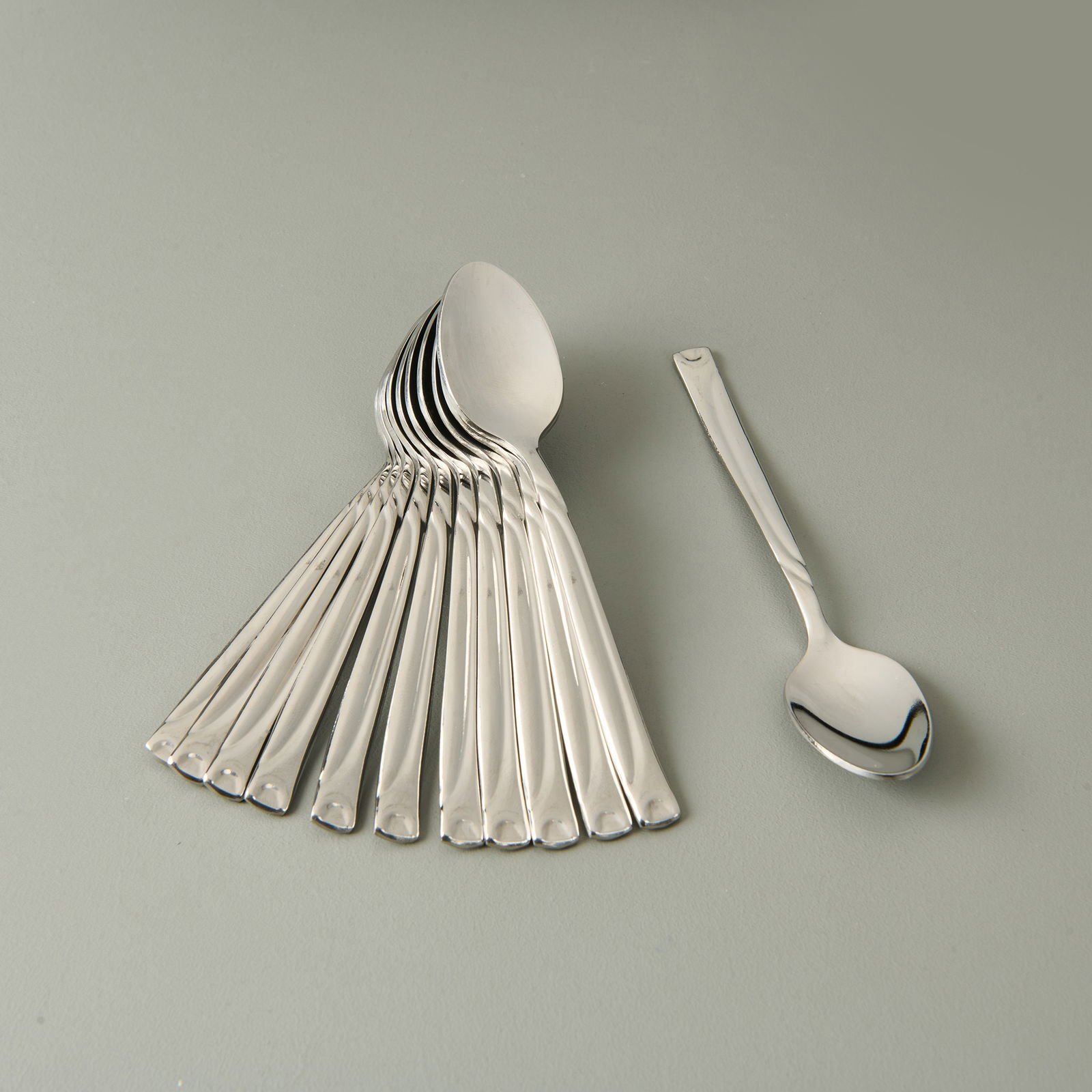 Fiesta Sade 12'li Çay Kaşığı - Gümüş - 11 cm